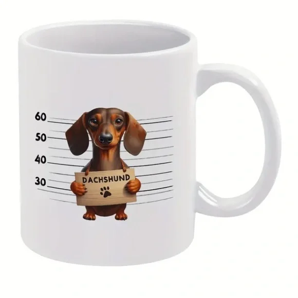 {NIB} 11oz Mug Coffee Mug "Dachshund" White - Picture 2 of 6